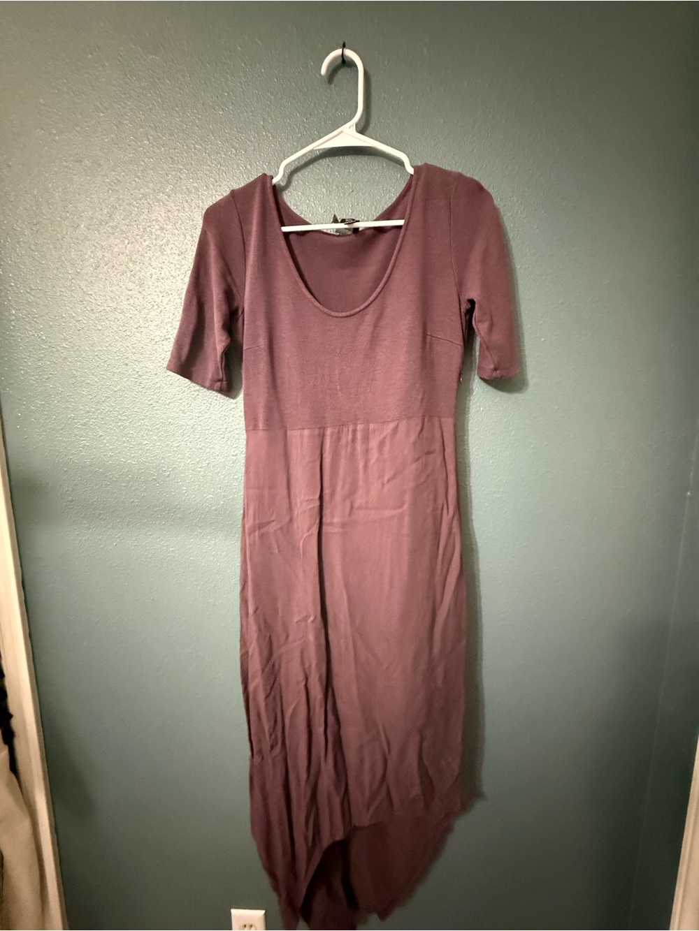 Ronen Chen Mauve Scoop-Neck High-Low Dress